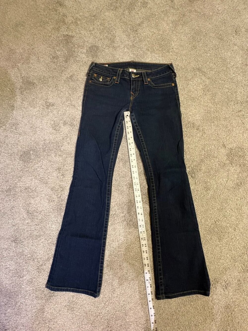 True Religion Joey Flap Pocket Dark Wash Flare Bootcut Jeans Women's Size 29
